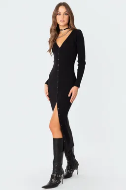 Maxivestido tejido con botones jazlyn de Edikted en Vestidos para argentina