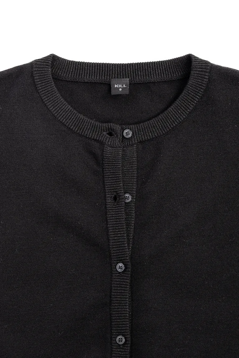 Cardigan clásico con cuello redondo y cierre frontal de botones con ajuste en la cintura de Kill en Buzos y Sweaters para argentina