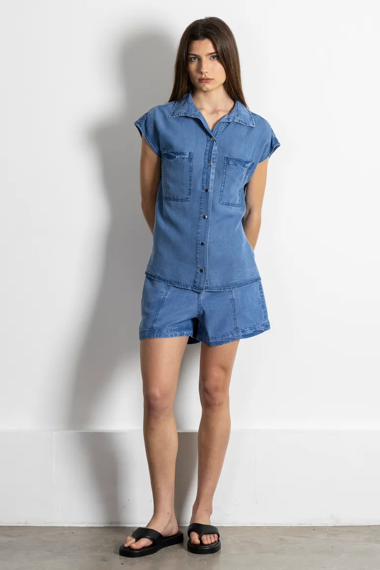 Corto de tencel en amplia silueta con lazo en cintura de Kill en Shorts para argentina