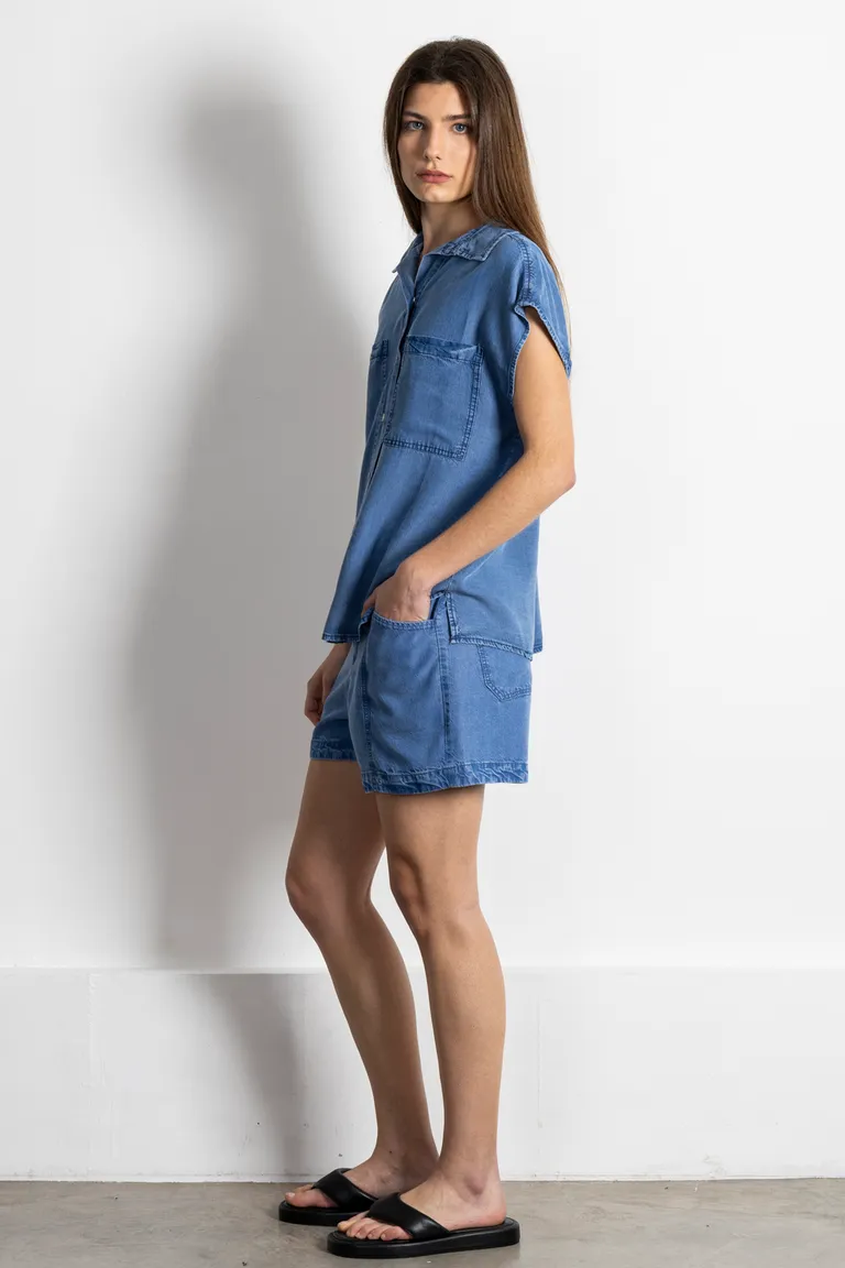 Corto de tencel en amplia silueta con lazo en cintura de Kill en Shorts para argentina