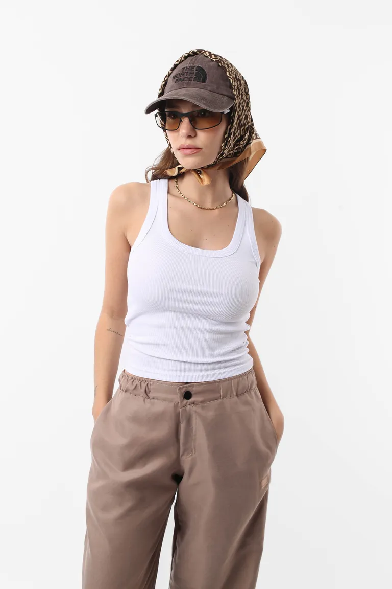 Pantalón recto de cupro con cintura elástica y detalles metálicos de Top White en Pantalones para argentina