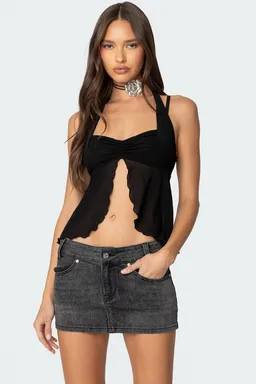 Top halter mesh abertura frontal de Edikted en Tops para argentina