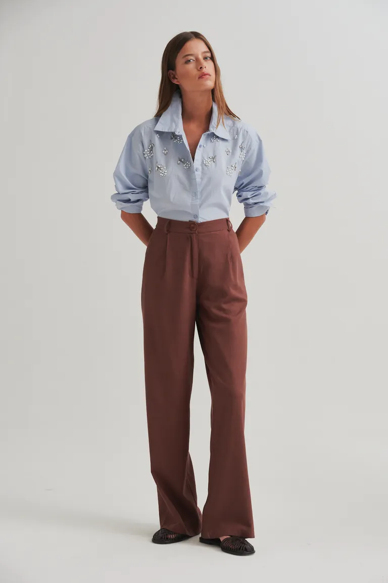 Pantalón de Lino de Corte Recto Estilo Casual y Elegante de Sweet en Pantalones para argentina