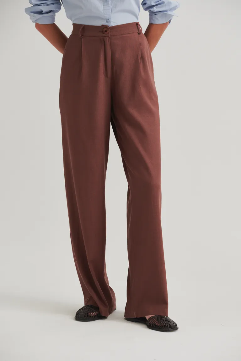 Pantalón de Lino de Corte Recto Estilo Casual y Elegante de Sweet en Pantalones para argentina
