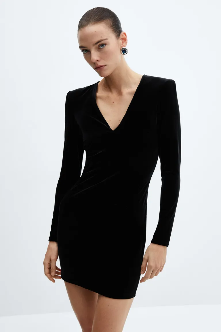Vestido terciopelo hombreras de Mango en Vestidos para argentina