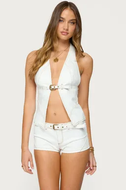 Halter top denim ciel de Edikted en Tops para argentina