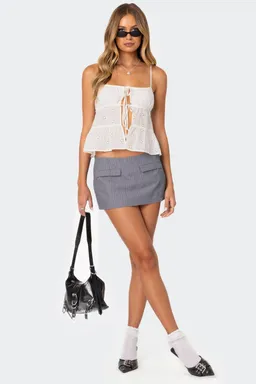 Mini falda pantalón rayas magnolia de Edikted en Faldas para argentina
