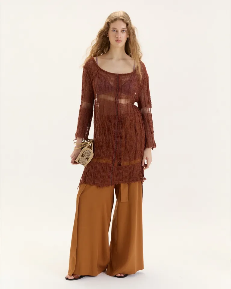 Vestido de algodón con diseño artesanal y silueta oversize de Blue Sheep en Vestidos para argentina