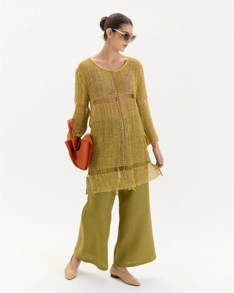 Vestido de algodón con diseño artesanal y silueta oversize de Blue Sheep en Vestidos para argentina