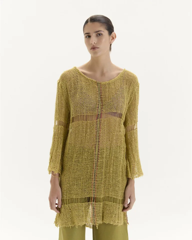 Vestido de algodón con diseño artesanal y silueta oversize de Blue Sheep en Vestidos para argentina