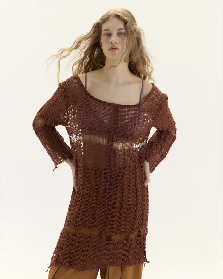 Vestido de algodón con diseño artesanal y silueta oversize de Blue Sheep en Vestidos para argentina