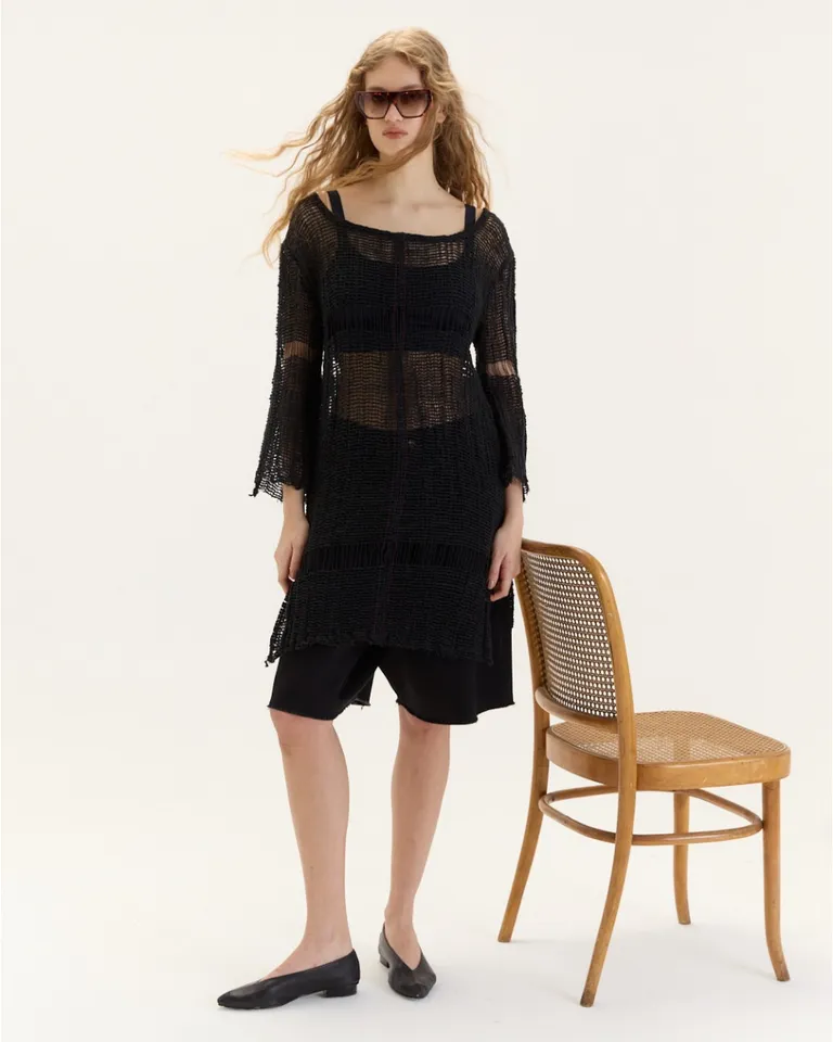 Vestido de algodón con diseño artesanal y silueta oversize de Blue Sheep en Vestidos para argentina