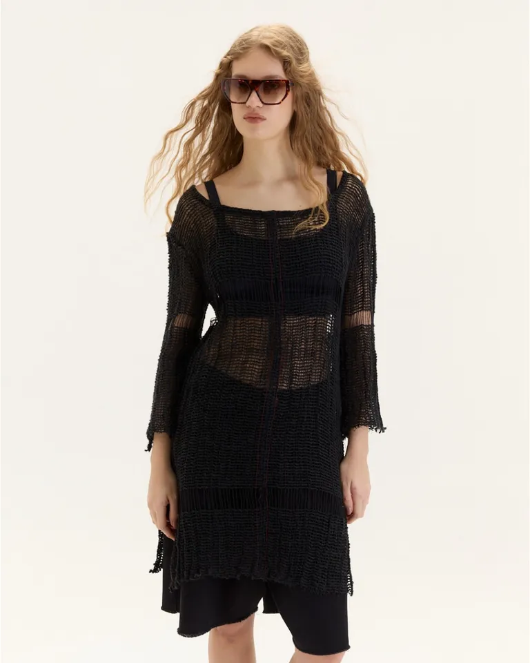 Vestido de algodón con diseño artesanal y silueta oversize de Blue Sheep en Vestidos para argentina