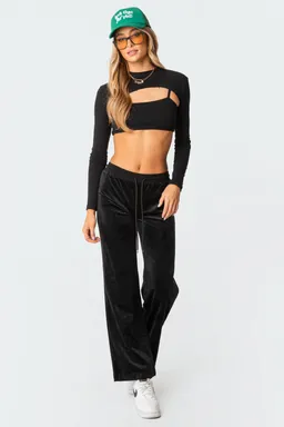 Pantalón buzo velour tiro bajo erin de Edikted en Pantalones para argentina
