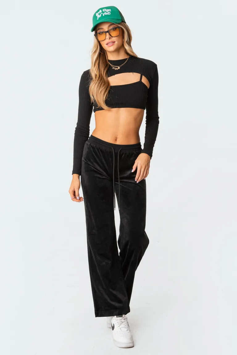 Pantalón buzo velour tiro bajo erin de Edikted en Pantalones para argentina