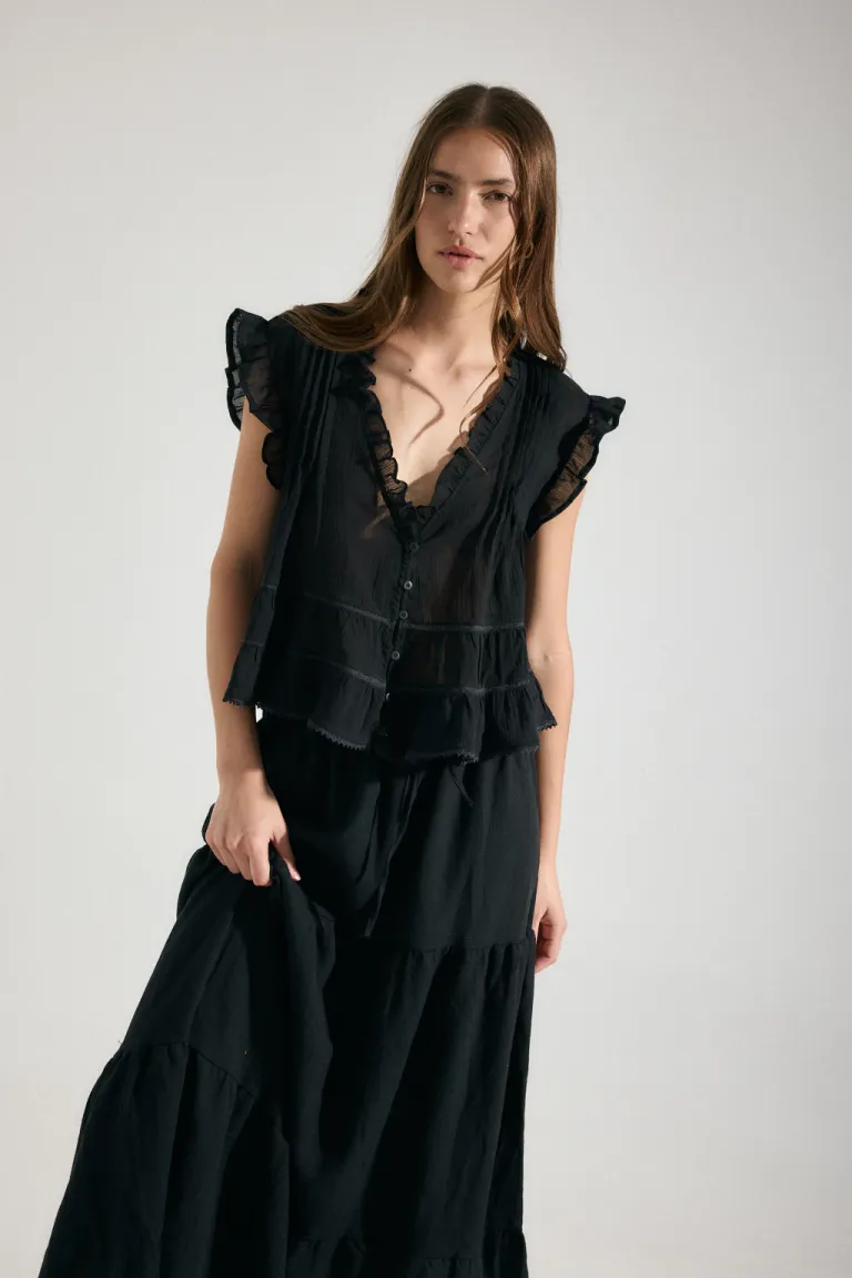 Falda de lino de tiro bajo con elástico en la cintura - Diseño elegante y versátil de Audaz en Faldas para argentina