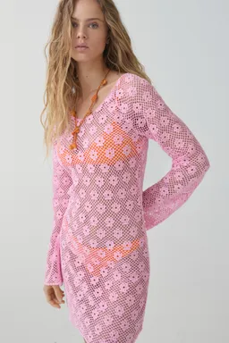 Vestido crochet flores de Mango en Vestidos para argentina