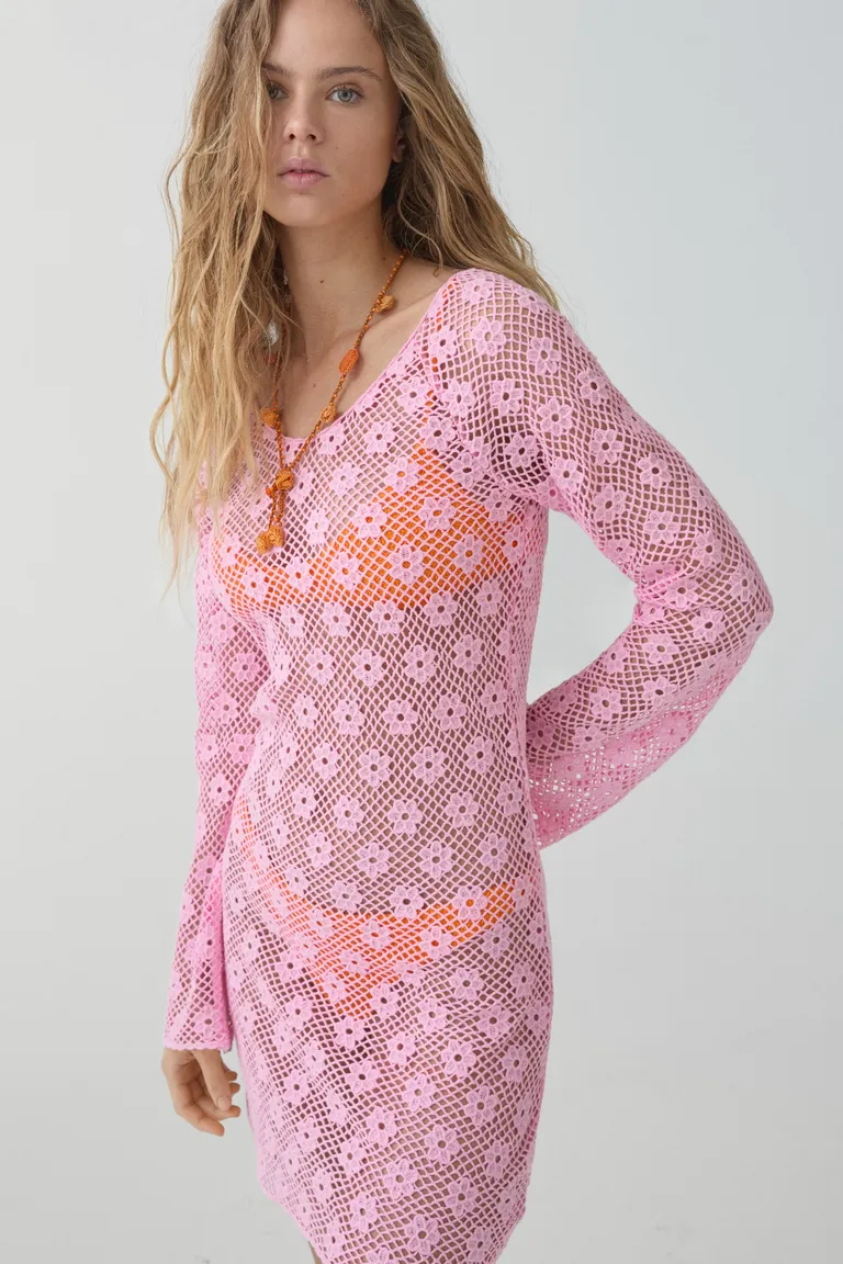 Vestido crochet flores de Mango en Vestidos para argentina