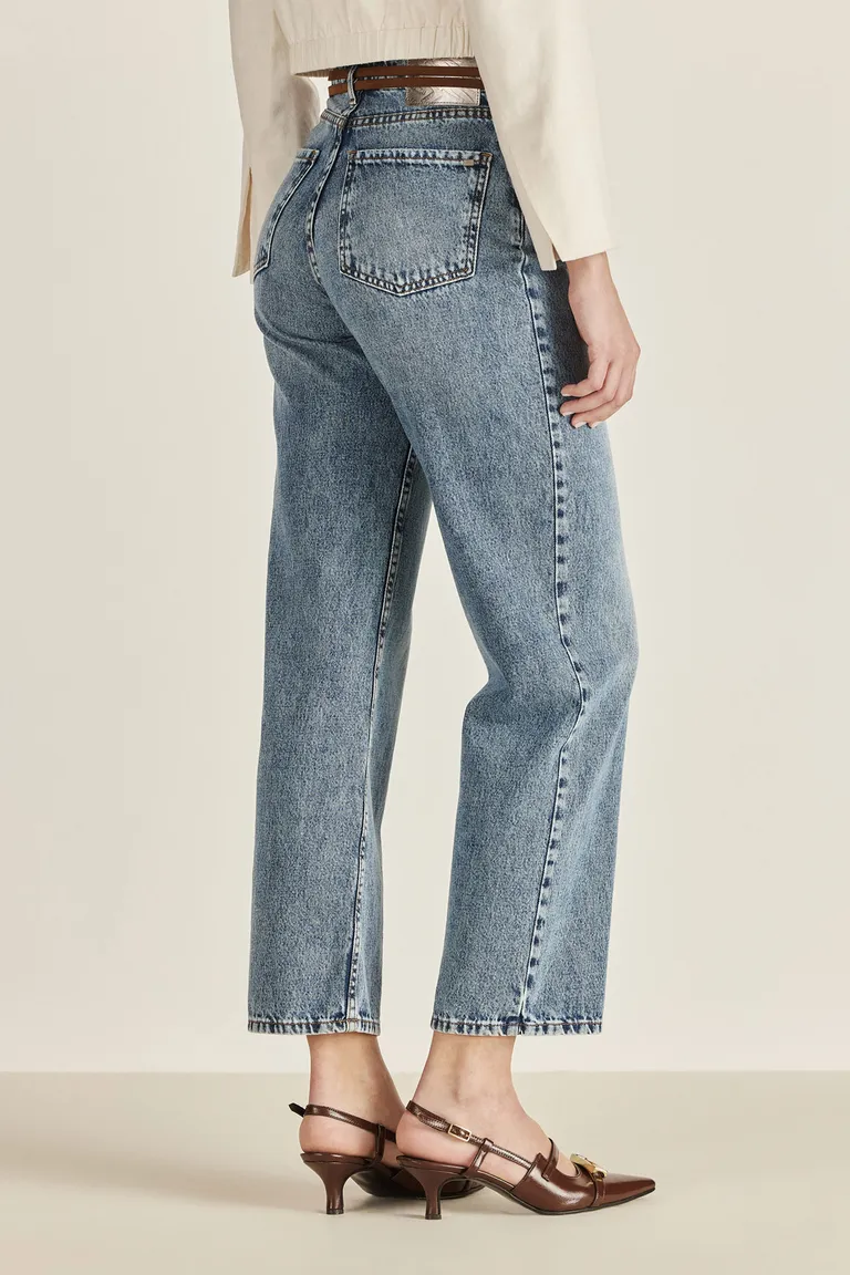 Pantalón de Denim de Tiro Alto y Calce Relajado para Mujer de Tucci en Pantalones para argentina