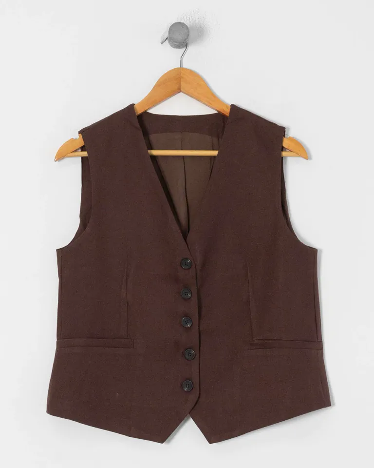 Chaleco oversized de lino, prenda de vestir elegante y versátil para mujer de Sky en Chalecos para argentina