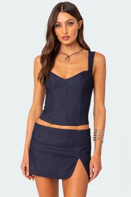 Corset jemma denim con cordones de Edikted en Tops para argentina