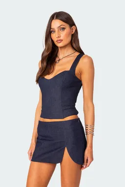 Corset jemma denim con cordones de Edikted en Tops para argentina