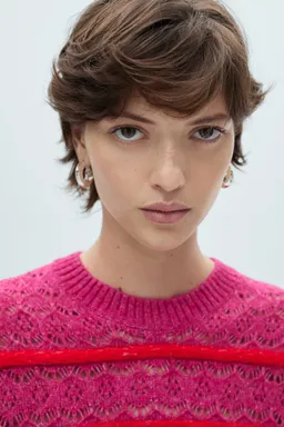 Sweater calado bicolor de Mango en Buzos y Sweaters para argentina