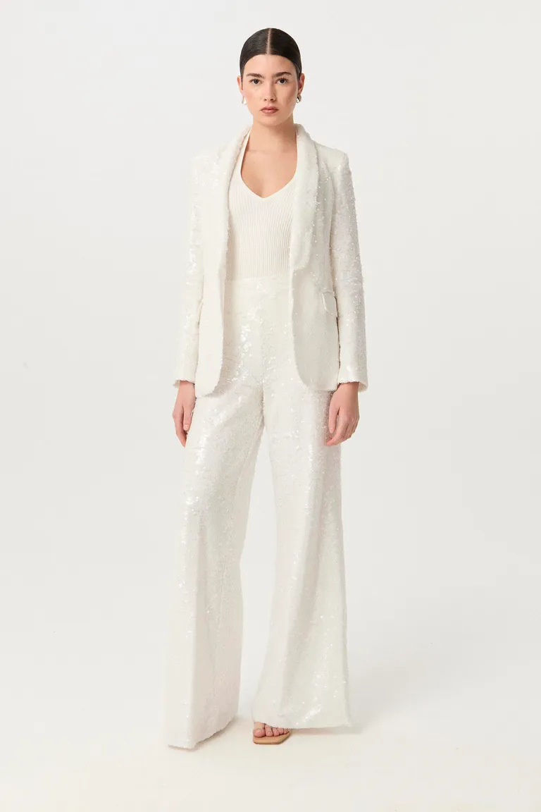 Pantalón de tiro alto con detalles en lentejuelas - Ideal para eventos nocturnos de Markova en Pantalones para argentina