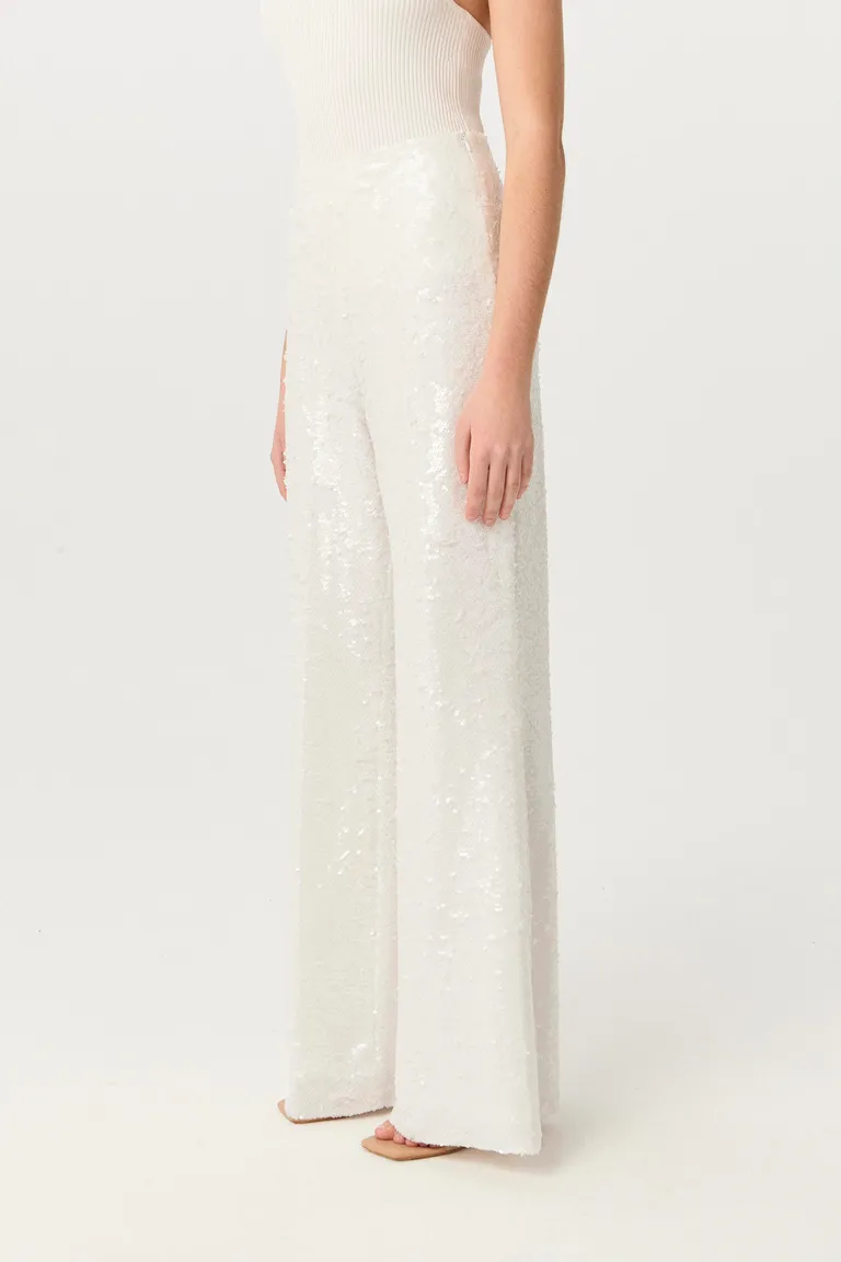Pantalón de tiro alto con detalles en lentejuelas - Ideal para eventos nocturnos de Markova en Pantalones para argentina
