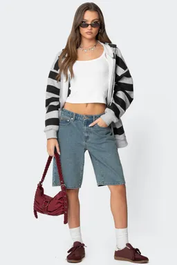 Bermudas denim tiro bajo oversized de Edikted en Shorts para argentina