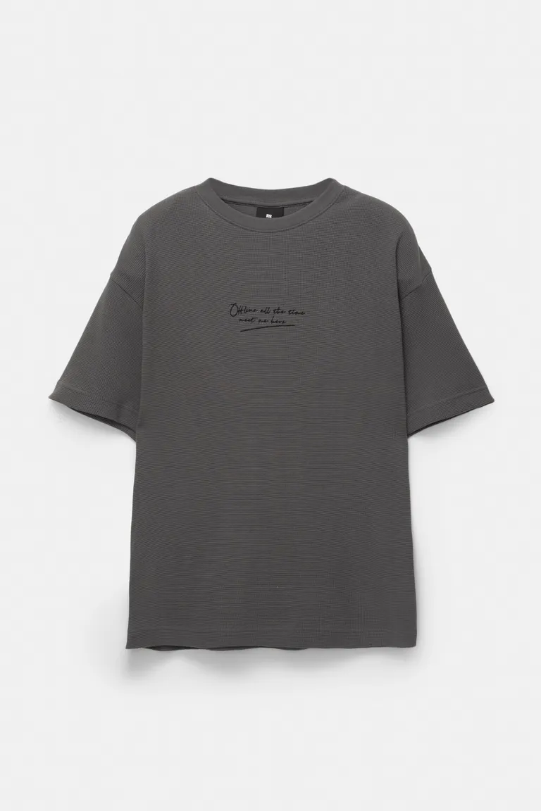Remera waffle manga corta de Pull&Bear en Remeras y Polos para argentina