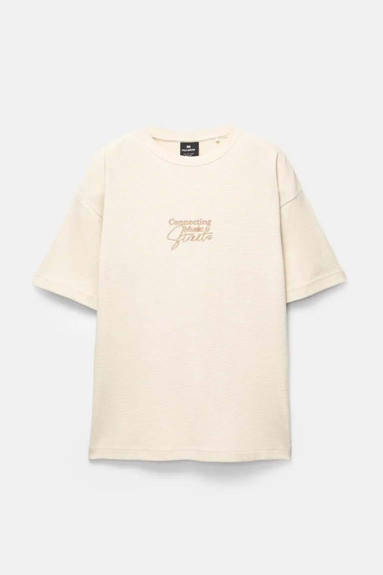Remera waffle manga corta de Pull&Bear en Remeras y Polos para argentina