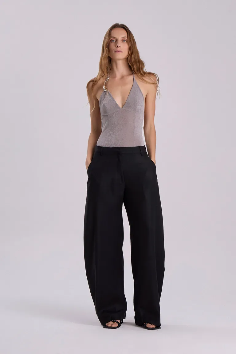 Pantalón de lino de corte recto y tiro medio para mujer de Maria Cher en Pantalones para argentina