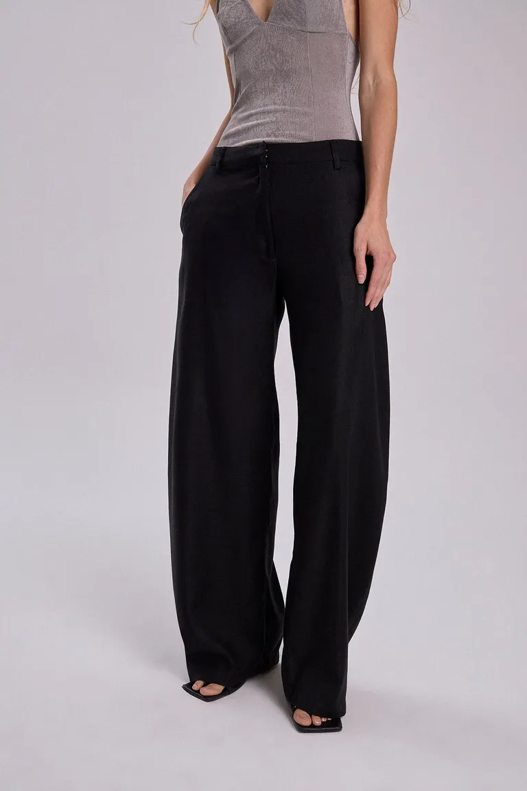 Pantalón de lino de corte recto y tiro medio para mujer de Maria Cher en Pantalones para argentina