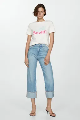 Remera algodón mensaje estampado de Mango en Remeras para argentina
