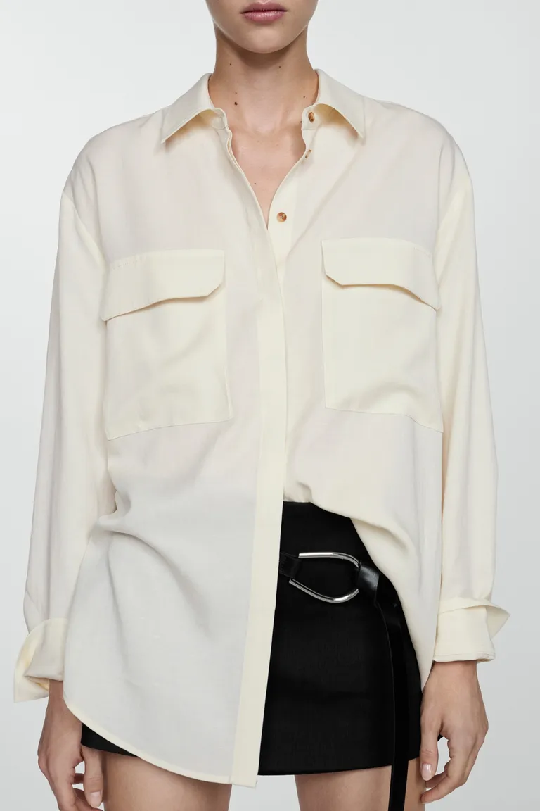 Camisa lyocell oversize de Mango en Camisas para argentina