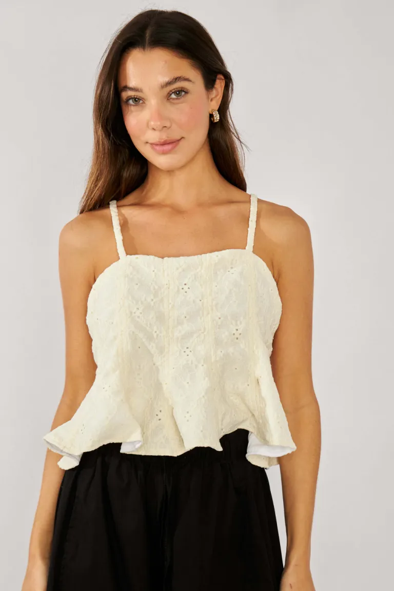 Pantalón de crochet con tajo lateral y cintura elástica de Belle en Pantalones para argentina