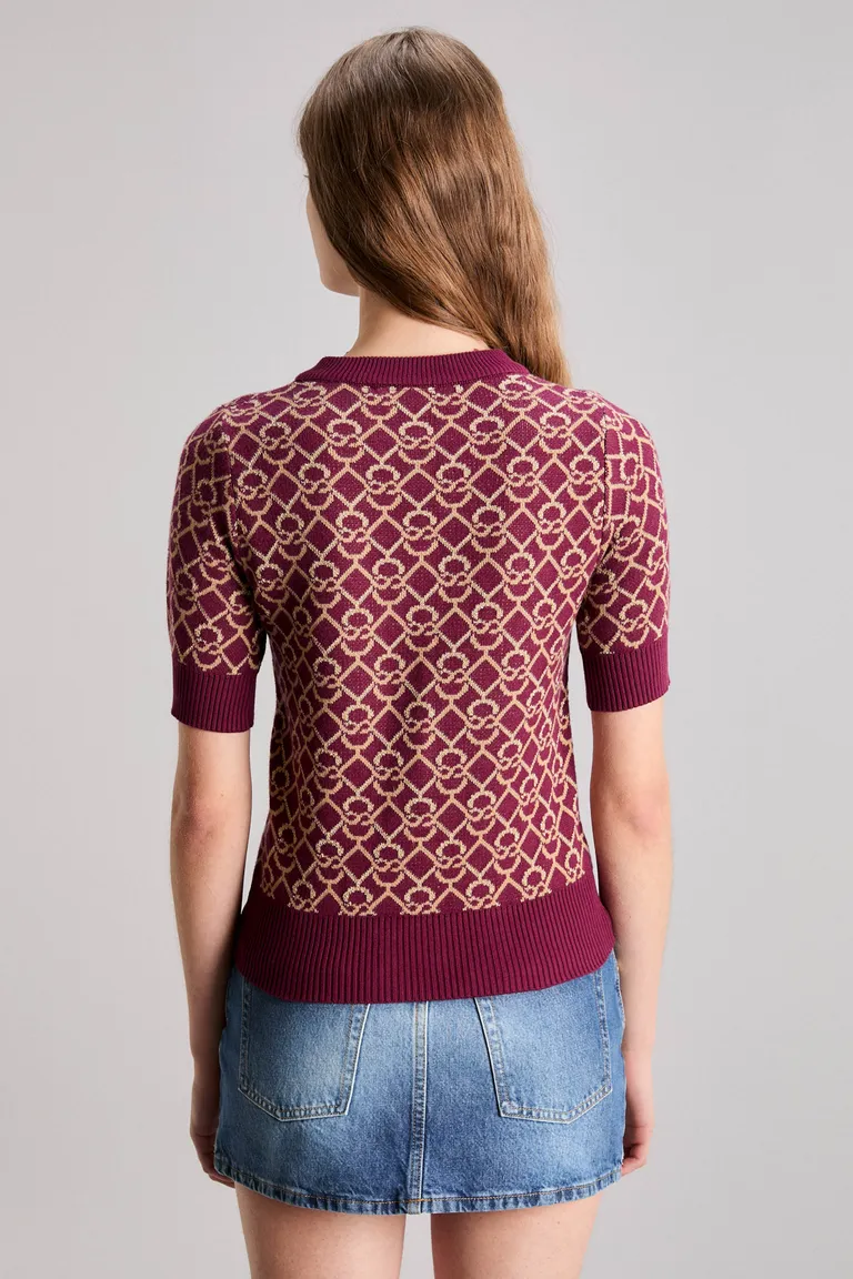 Cardigan reborn con diseño jacquard y detalles exclusivos de Kosiuko en Buzos y Sweaters para argentina