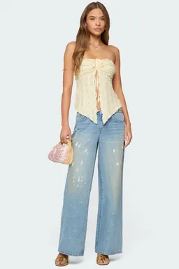 Top strapless texturizado con volados de Edikted en Tops para argentina
