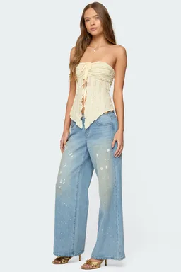 Top strapless texturizado con volados de Edikted en Tops para argentina