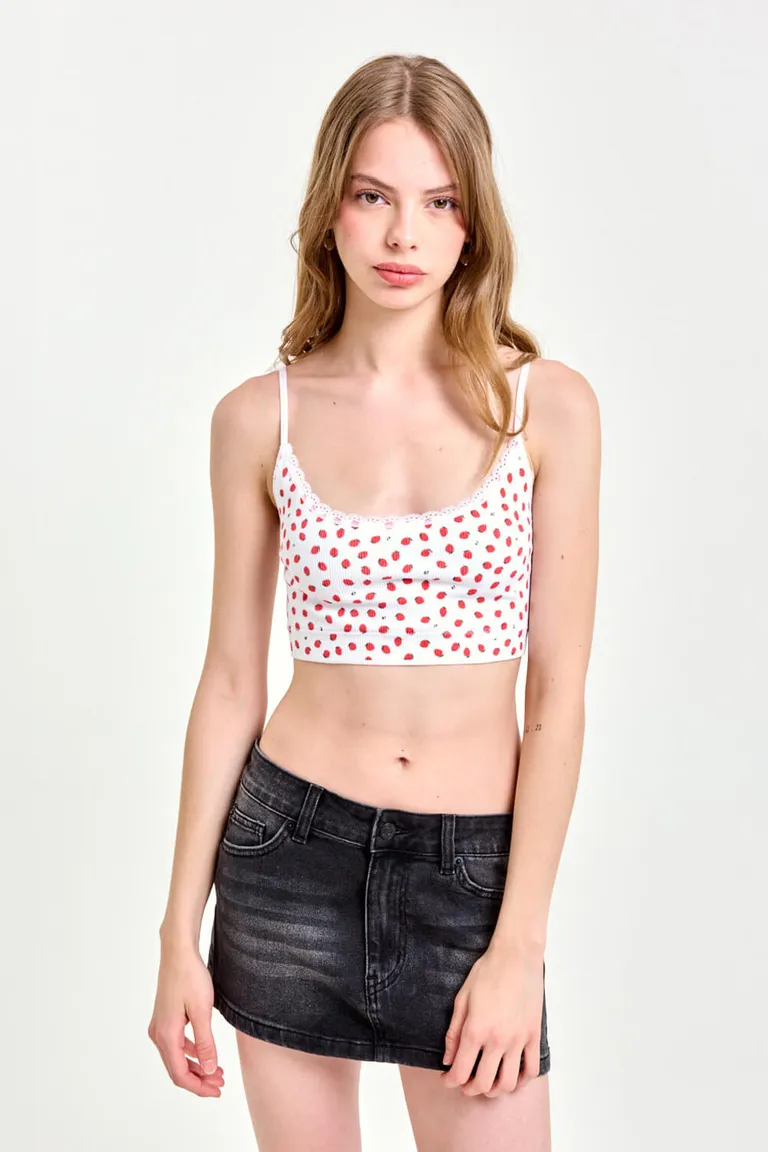 Top de tela suave y estampado de frutas para mujer de 47 Street en Tops para argentina