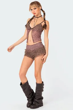 Musculosa floral con volados janis de Edikted en Tops para argentina