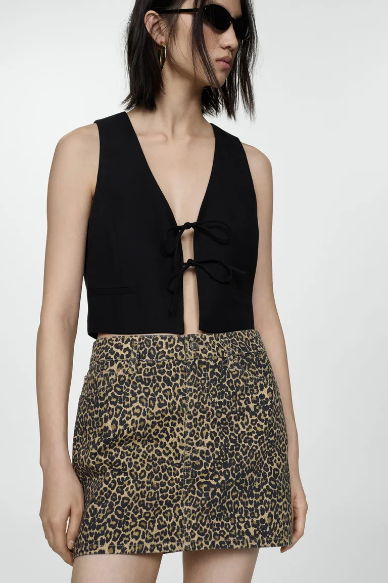 Minifalda denim leopardo de Mango en Faldas para argentina