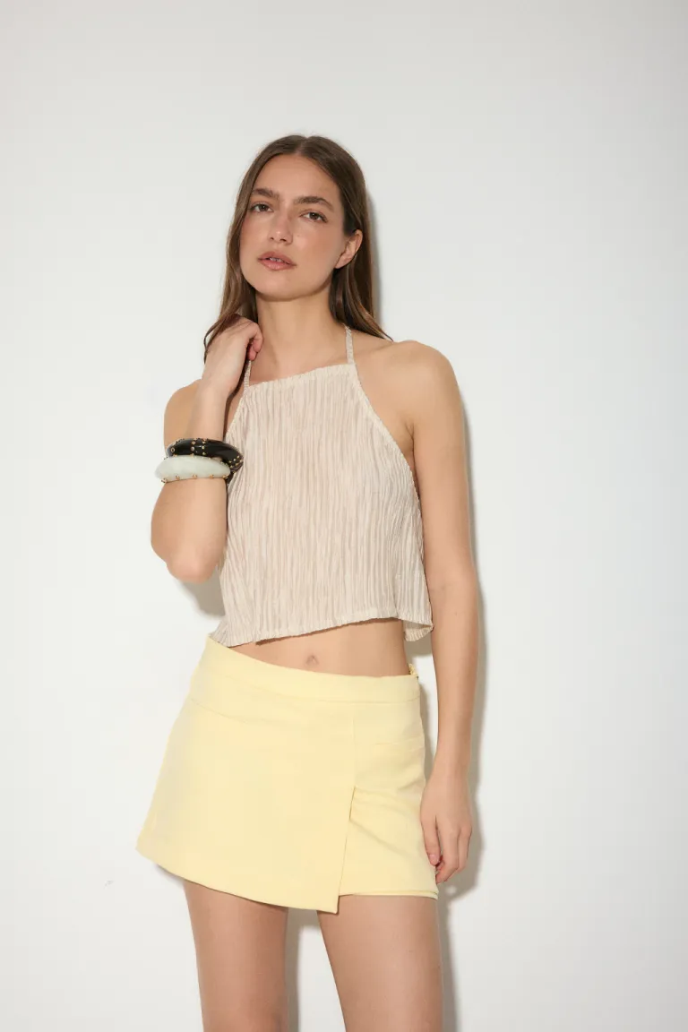 Top sin mangas de lino plisado para mujer de Audaz en Tops para argentina