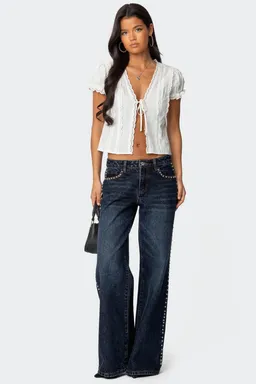 Jeans tiro bajo tachas stassie de Edikted en Pantalones para argentina