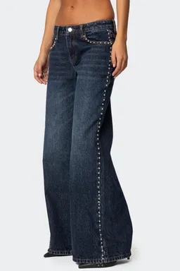 Jeans tiro bajo tachas stassie de Edikted en Pantalones para argentina