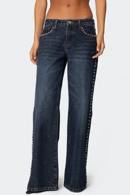 Jeans tiro bajo tachas stassie de Edikted en Pantalones para argentina