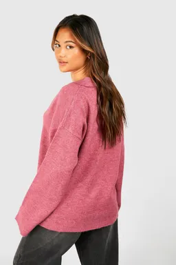 Sweater oversize cuello polo suave de Boohoo en Buzos y Sweaters para argentina