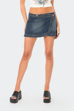 Mini falda denim cruzada de Edikted en Faldas para argentina