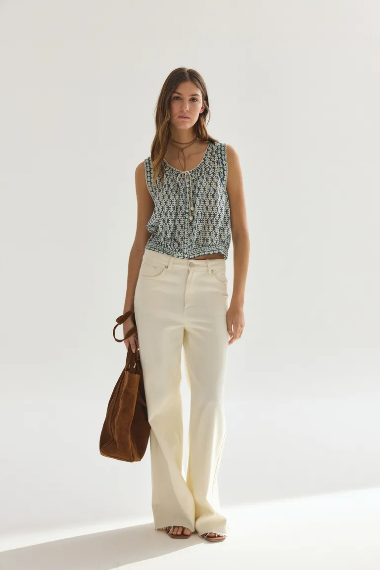 Blusa sin mangas con estampado geométrico para mujer de Akiabara en Blusas para argentina